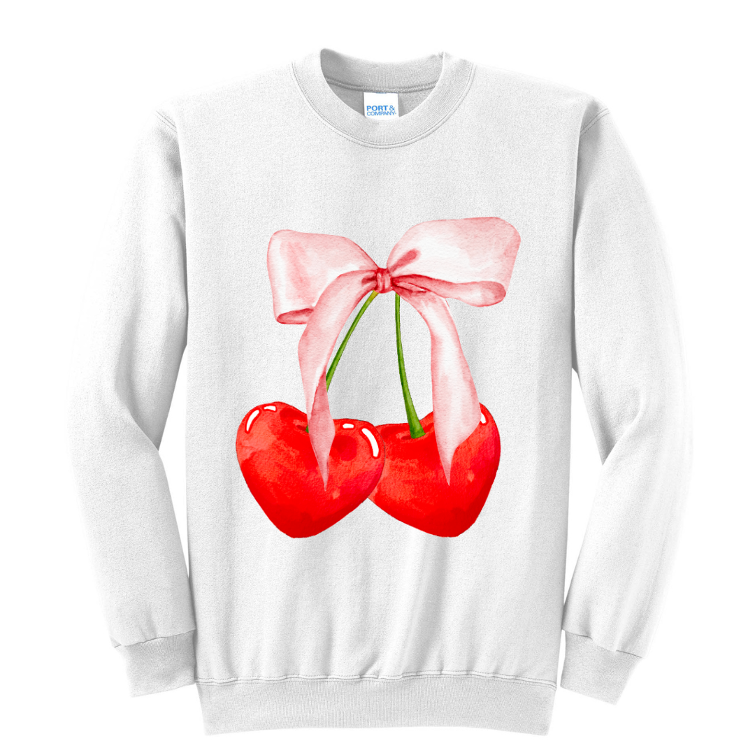 Crew Neck - Cherry Bow