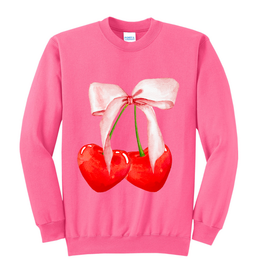 Crew Neck - Cherry Bow