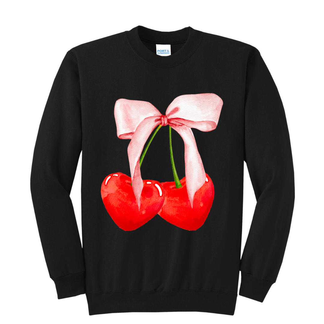 Crew Neck - Cherry Bow