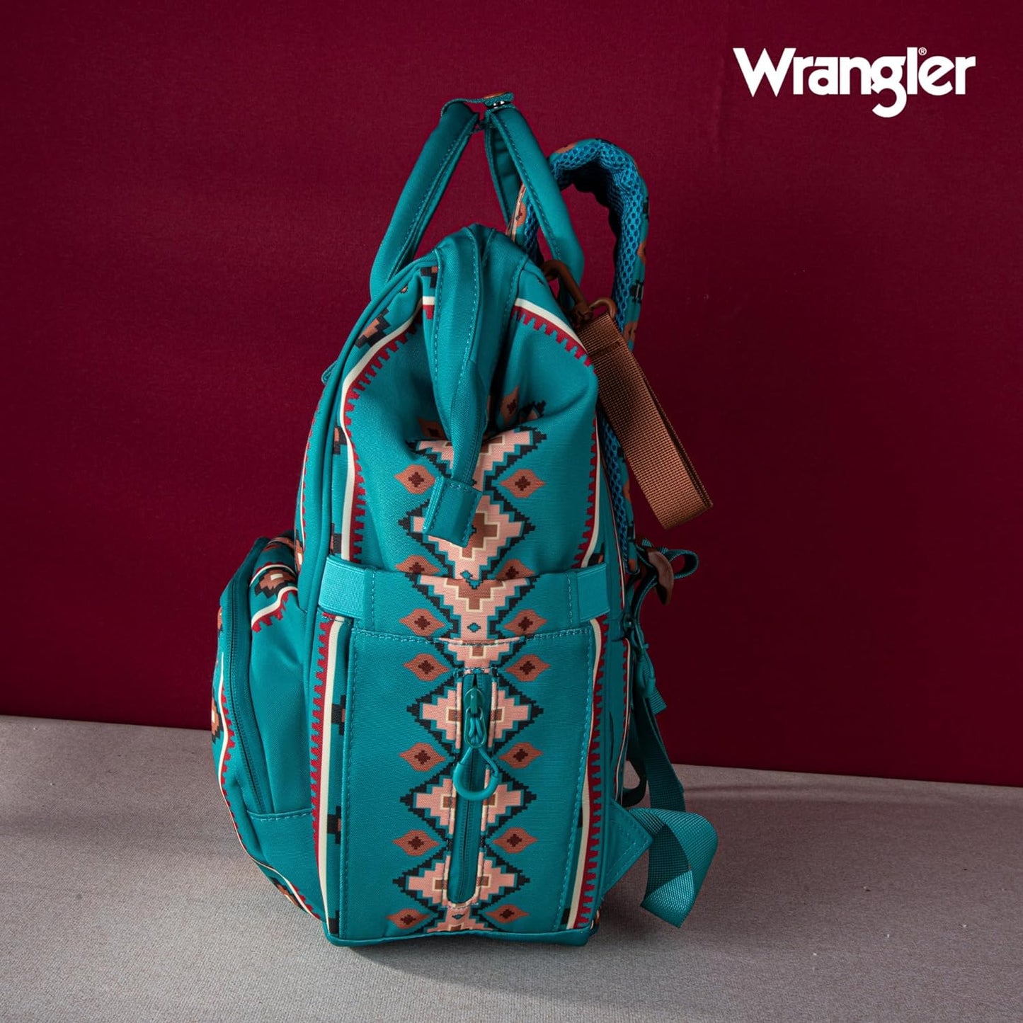 Wrangler Allover Aztec Dual Sided Backpack - Original Turquoise