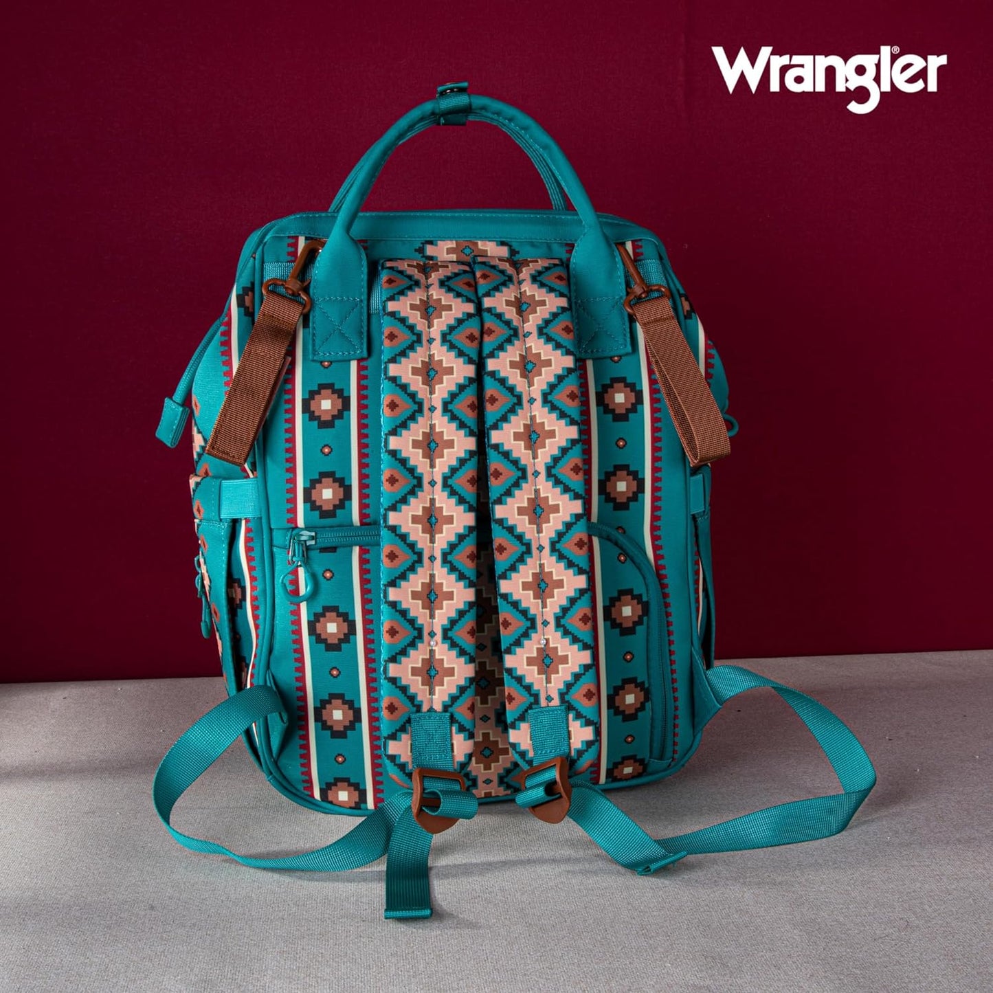 Wrangler Allover Aztec Dual Sided Backpack - Original Turquoise