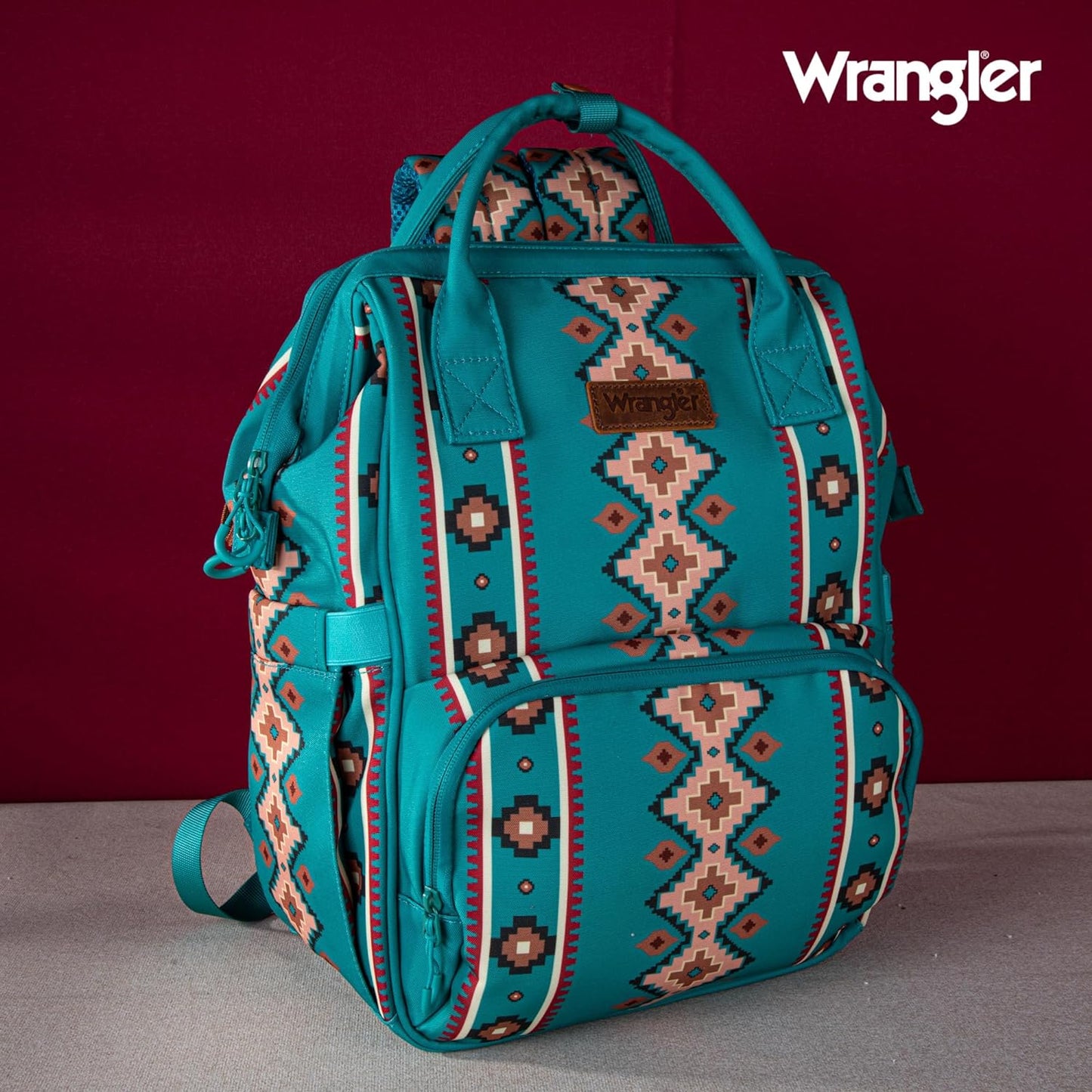 Wrangler Allover Aztec Dual Sided Backpack - Original Turquoise