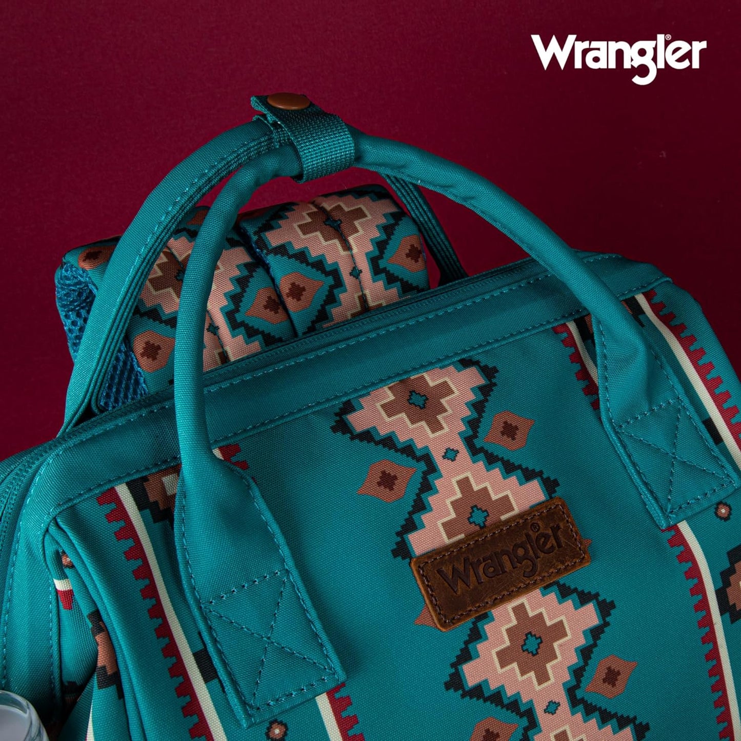 Wrangler Allover Aztec Dual Sided Backpack - Original Turquoise