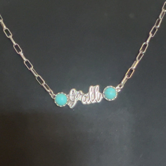 PRE-ORDER Turquoise Yall Necklace