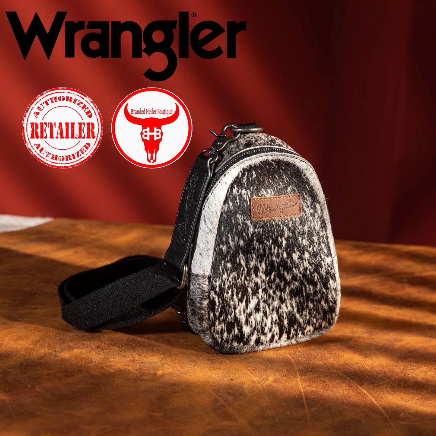 Wrangler Sling Bag - Cowhide - Black