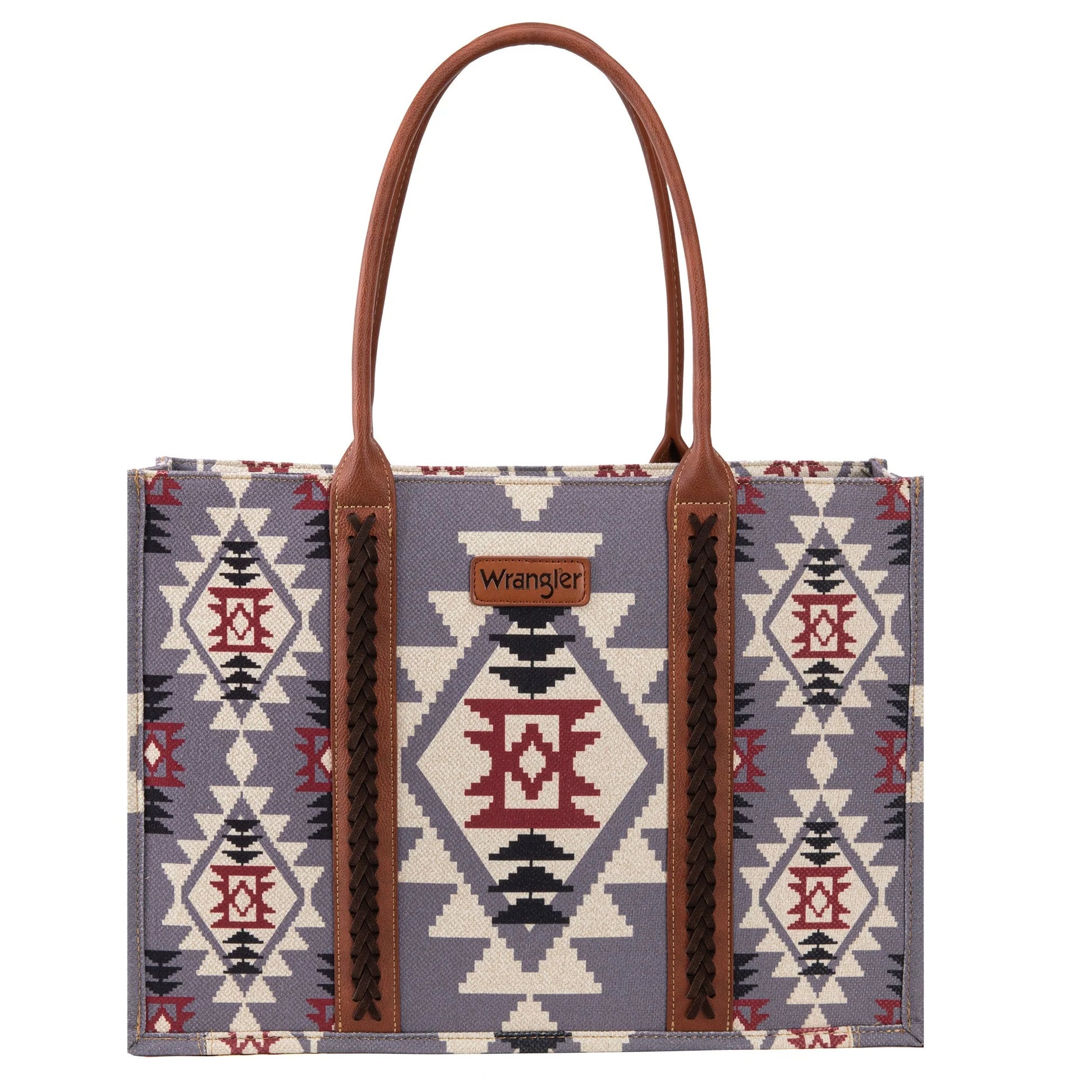 Wrangler Southwestern Pattern Dual Sided Print Canvas Wide Tote - Lave –  Branded Heifer Boutique LLC