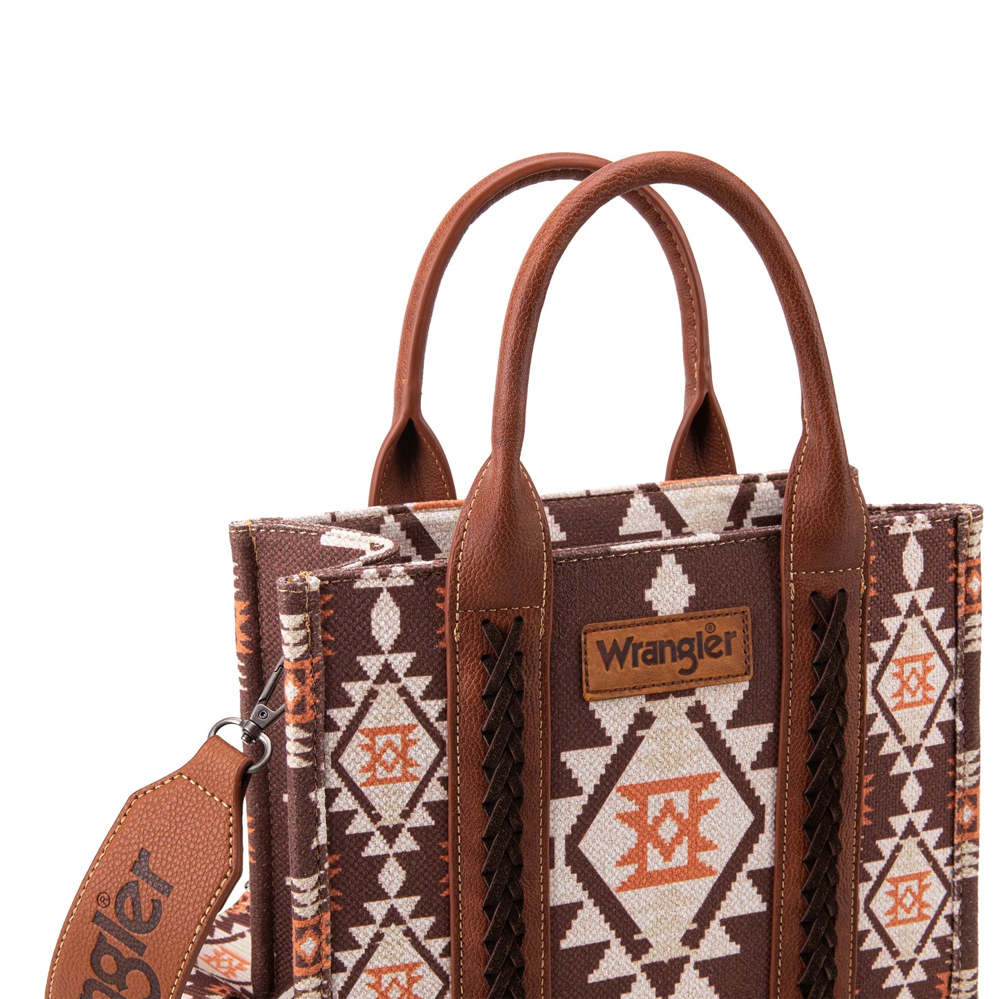 Wrangler Southwestern Print Small Canvas Crossbody - Coffee (NEW)