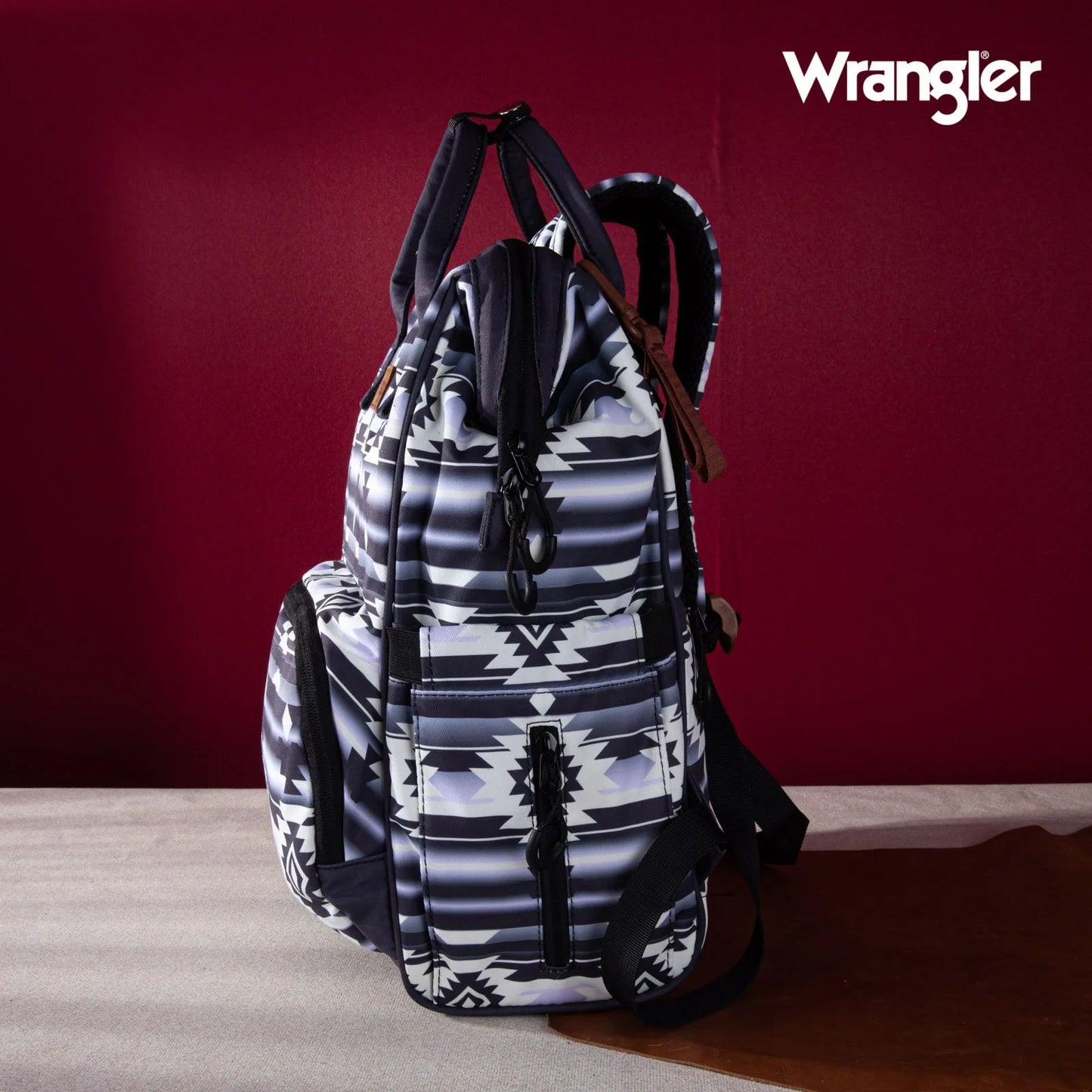 Wrangler Allover Aztec Dual Sided Backpack - Black