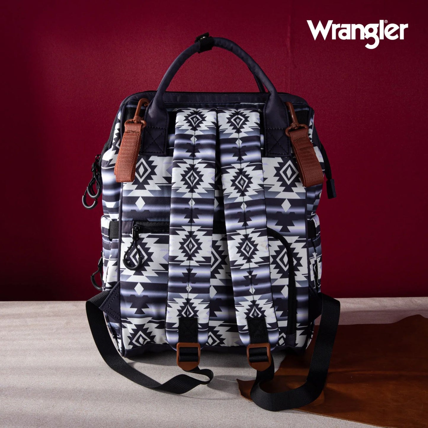 Wrangler Allover Aztec Dual Sided Backpack - Black