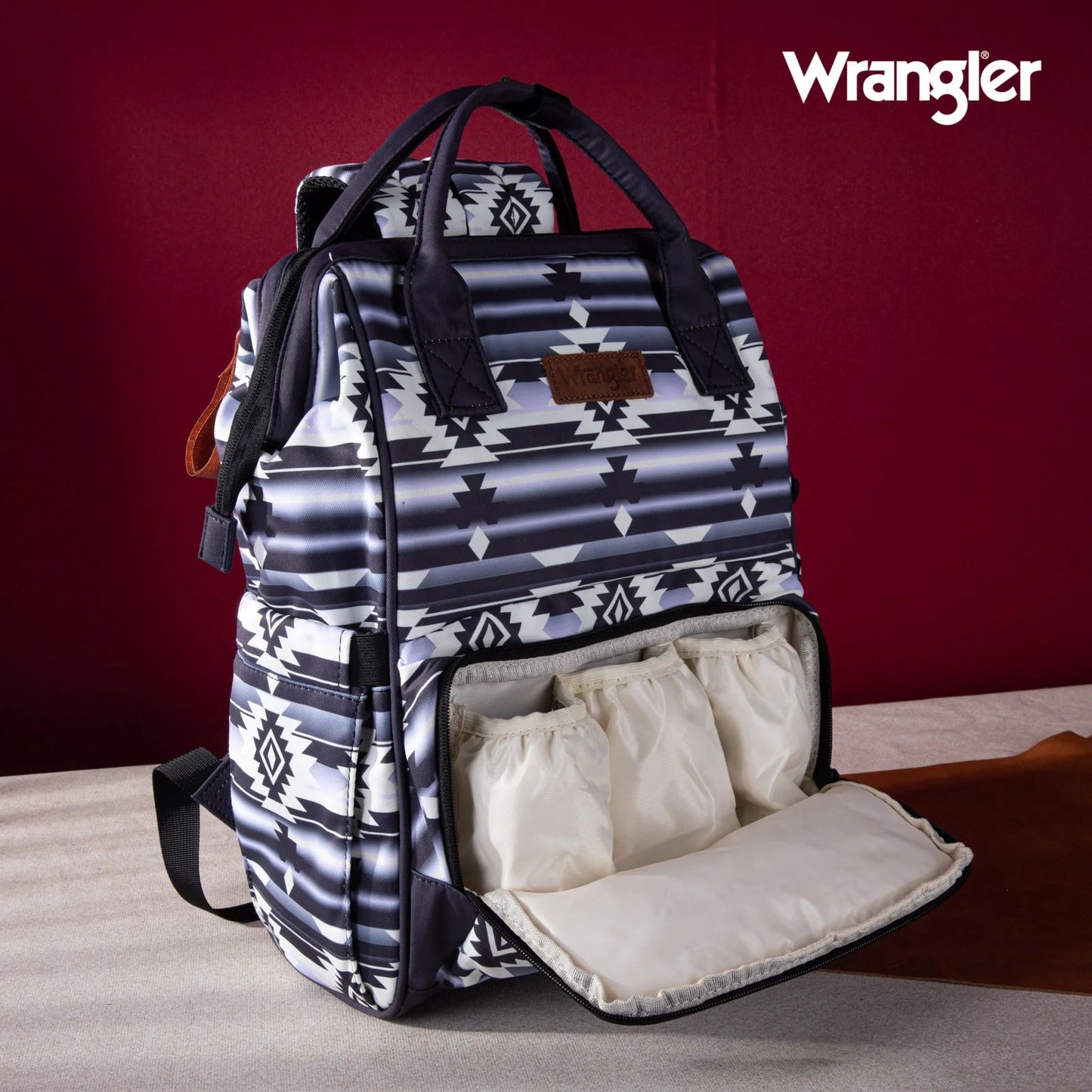 Wrangler Allover Aztec Dual Sided Backpack - Black