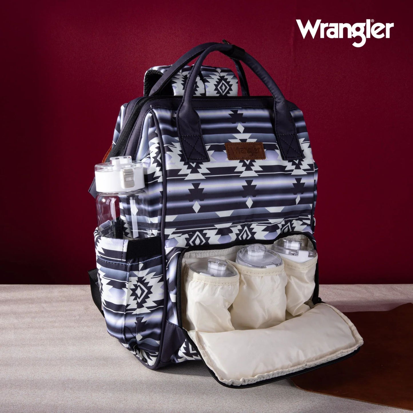 Wrangler Allover Aztec Dual Sided Backpack - Black