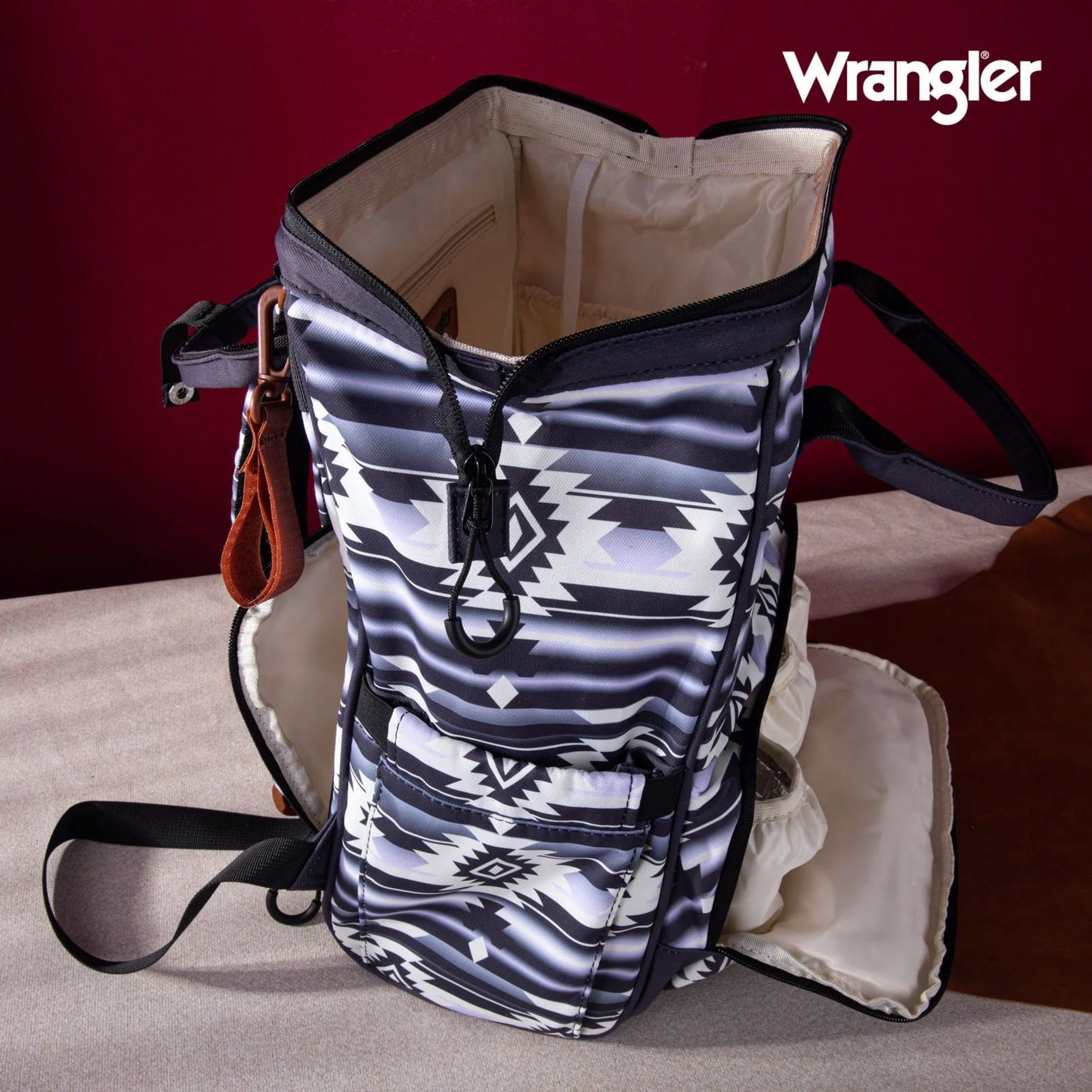 Wrangler Allover Aztec Dual Sided Backpack - Black