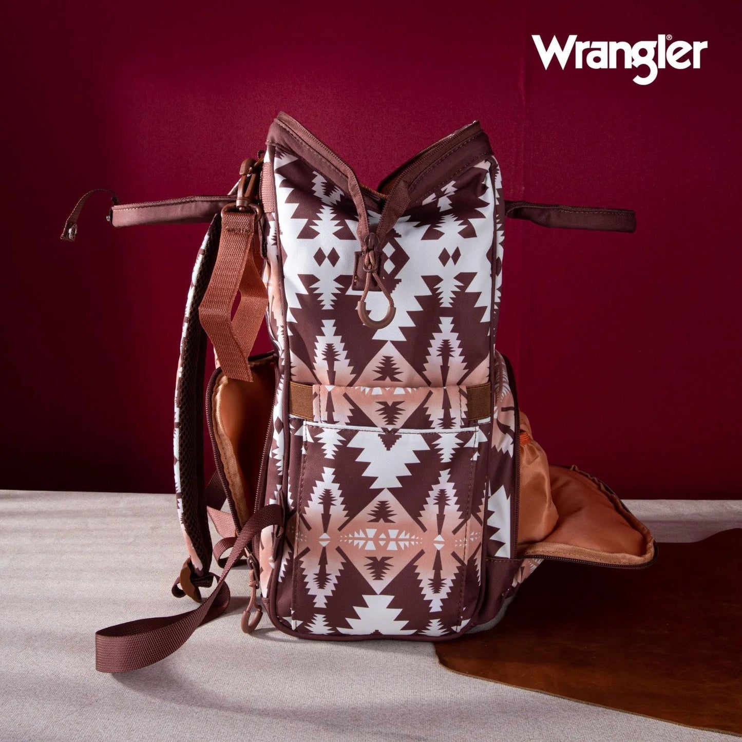 Wrangler Allover Aztec Dual Sided Backpack - Brown