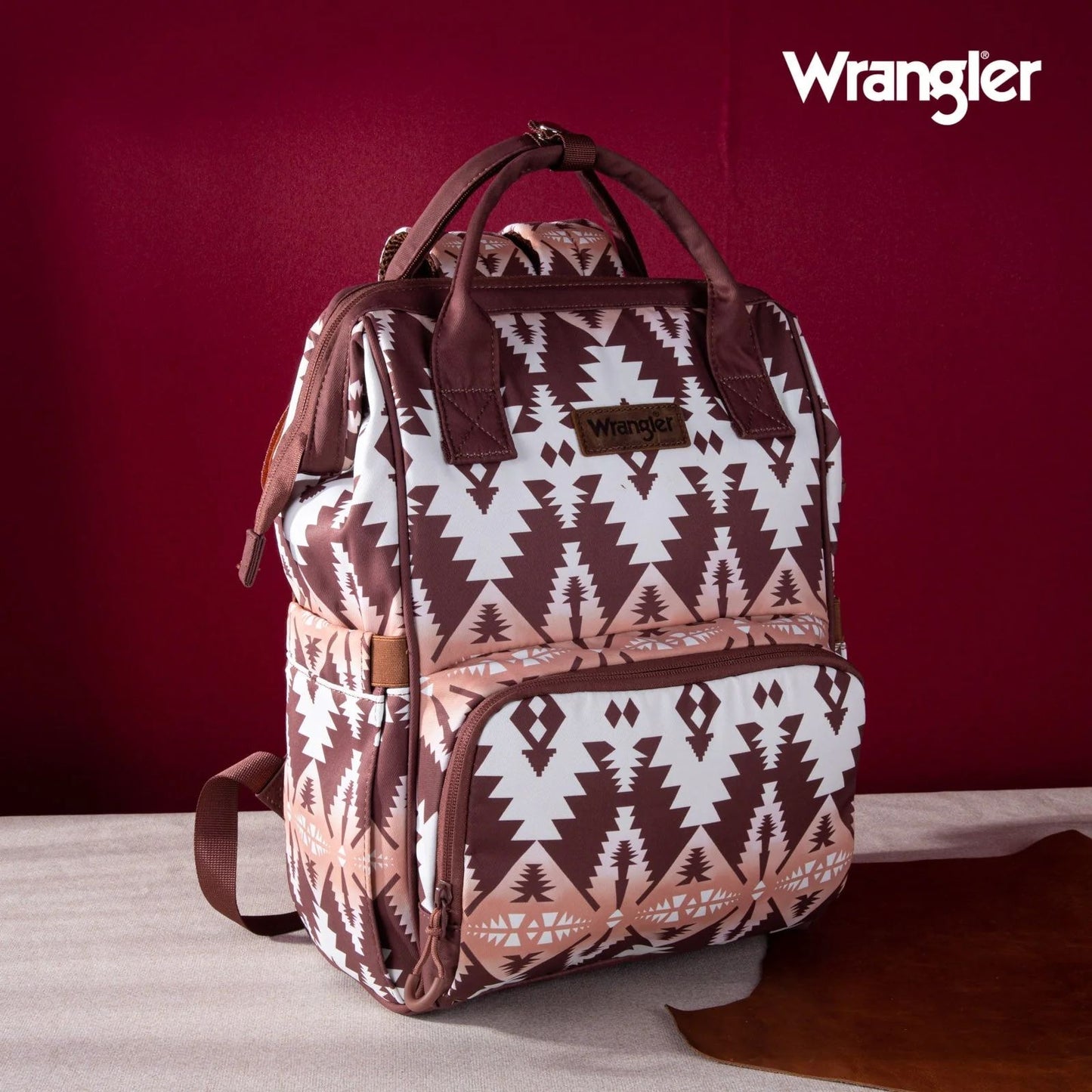 Wrangler Allover Aztec Dual Sided Backpack - Brown