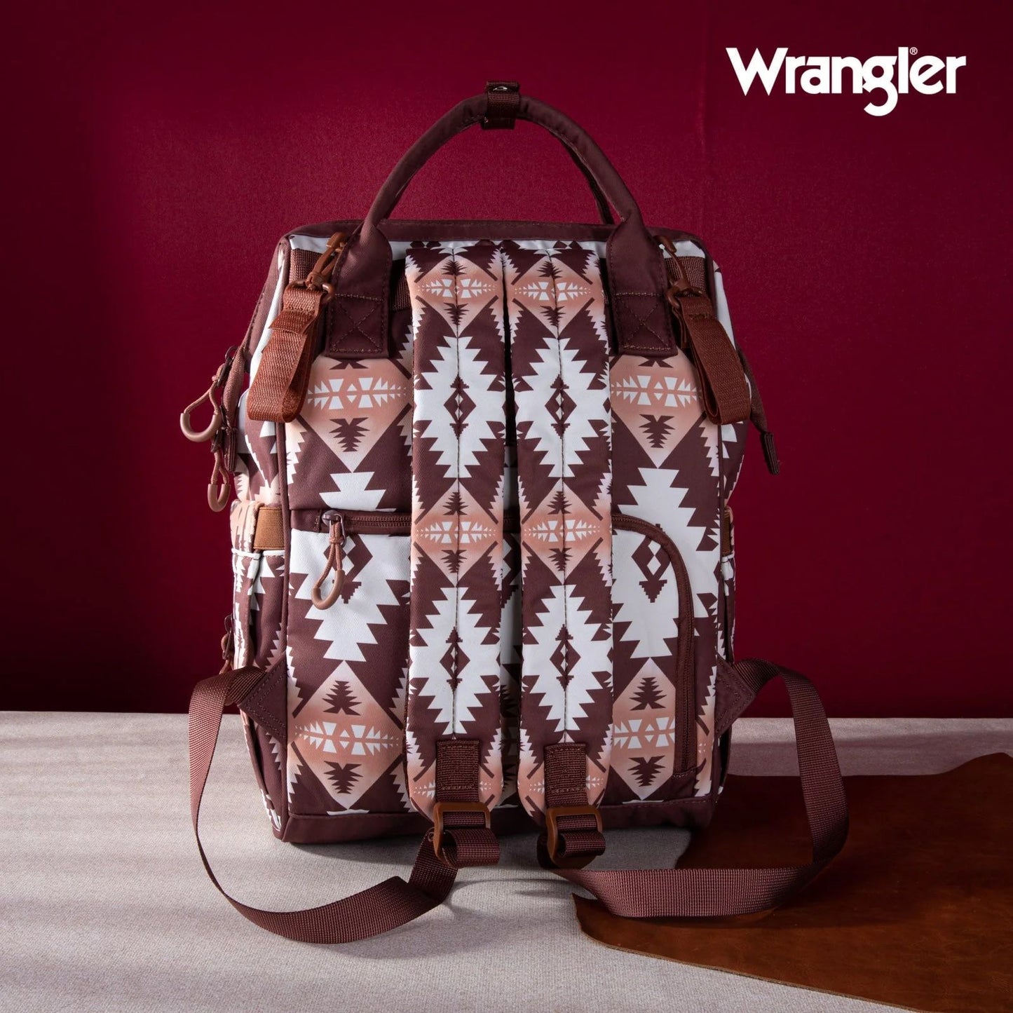 Wrangler Allover Aztec Dual Sided Backpack - Brown