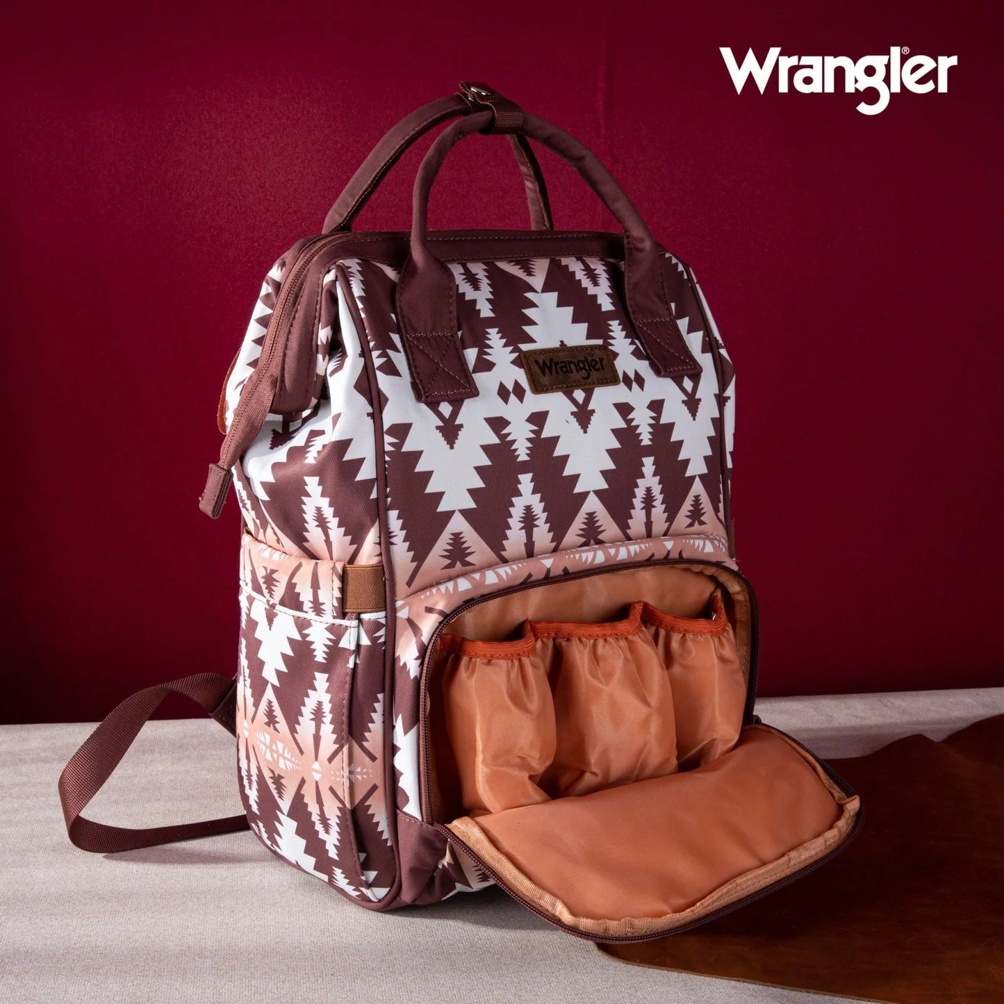 Wrangler Allover Aztec Dual Sided Backpack - Brown