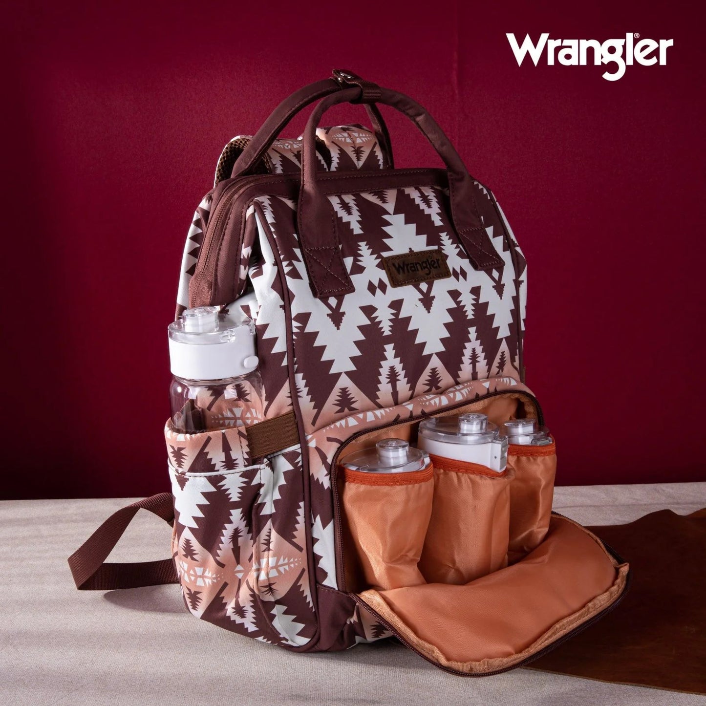 Wrangler Allover Aztec Dual Sided Backpack - Brown