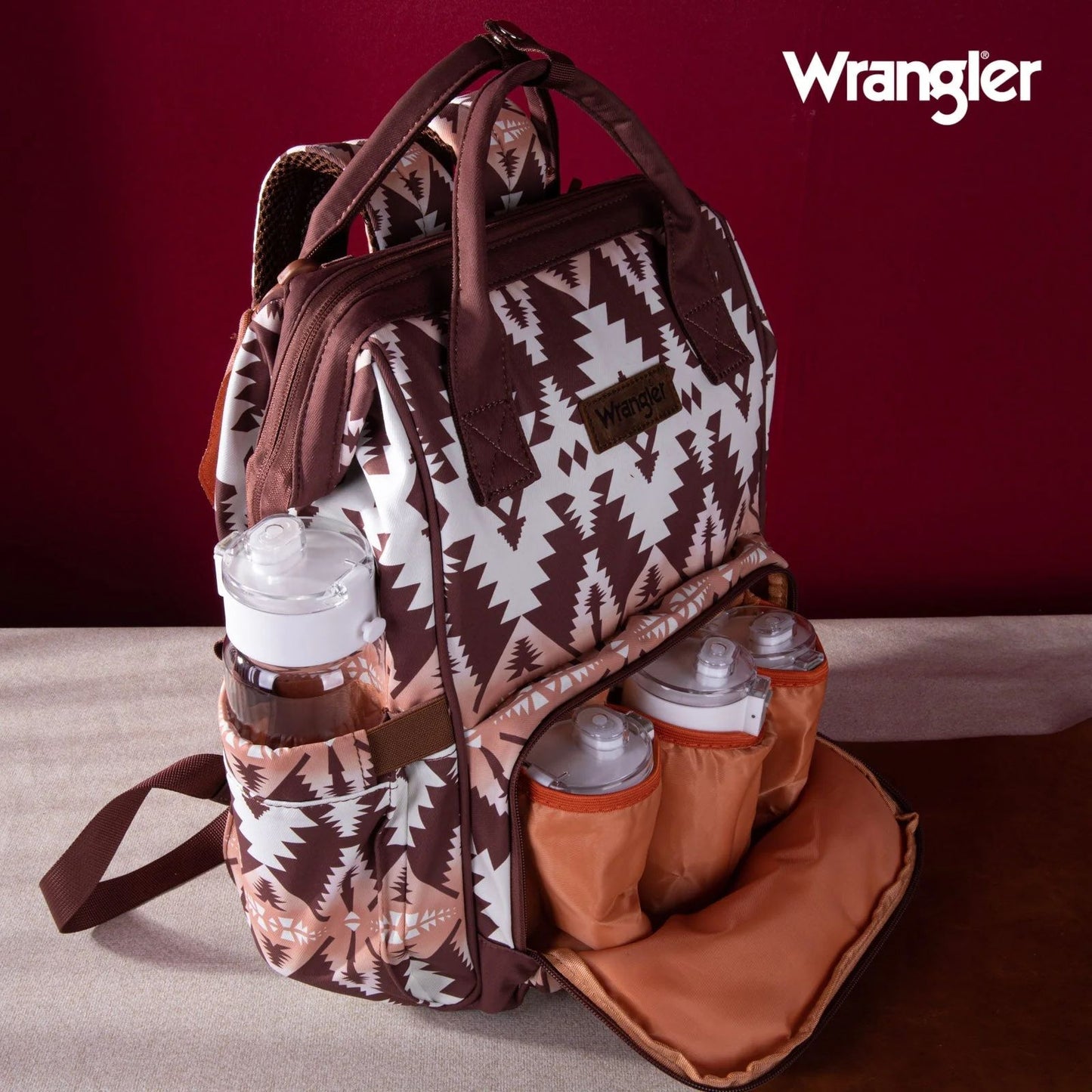 Wrangler Allover Aztec Dual Sided Backpack - Brown