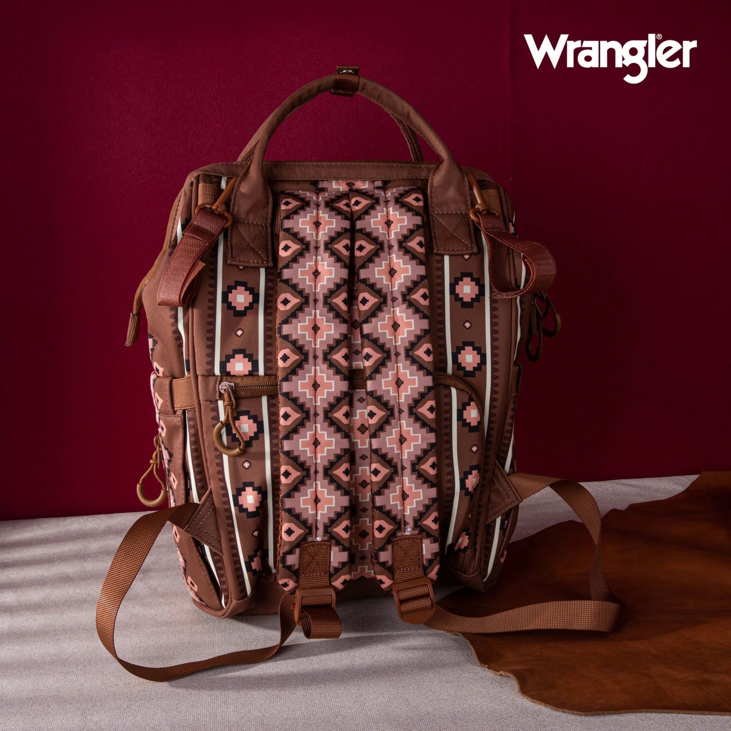 Wrangler Allover Aztec Dual Sided Backpack - Camel