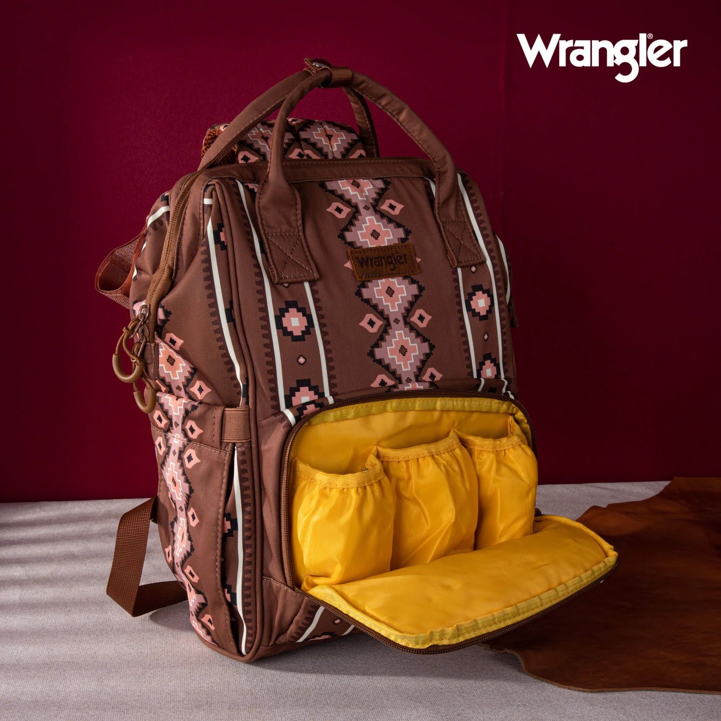 Wrangler Allover Aztec Dual Sided Backpack - Camel