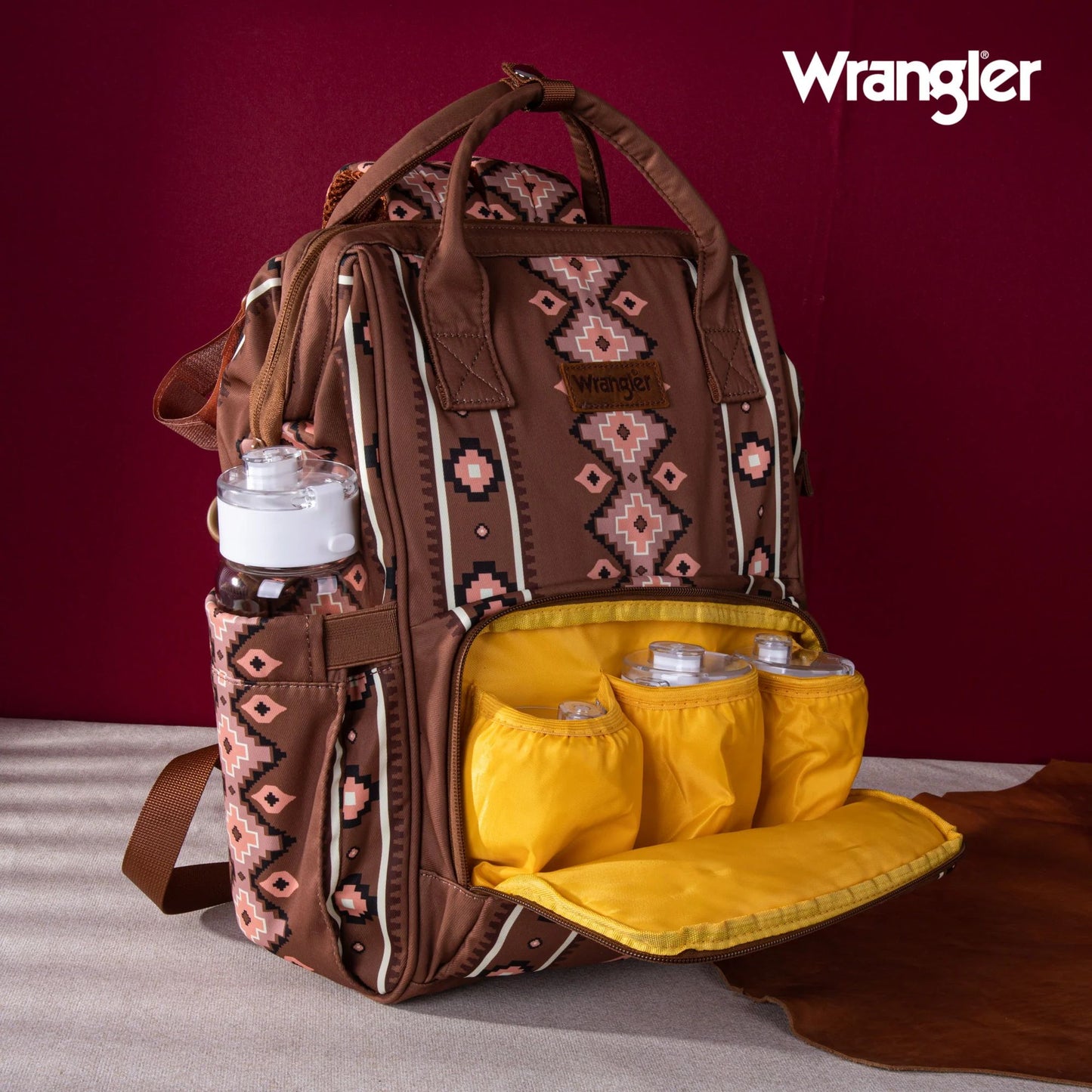 Wrangler Allover Aztec Dual Sided Backpack - Camel