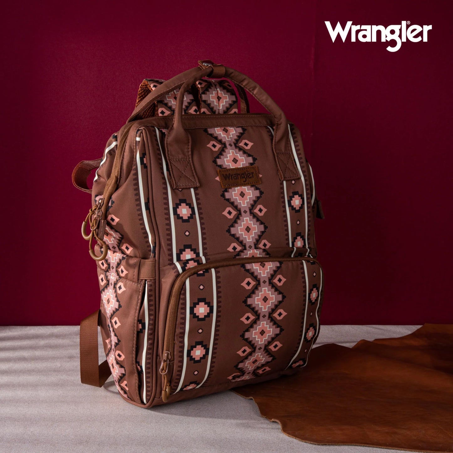 Wrangler Allover Aztec Dual Sided Backpack - Camel