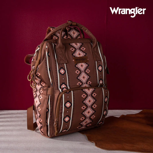 Wrangler Allover Aztec Dual Sided Backpack - Camel