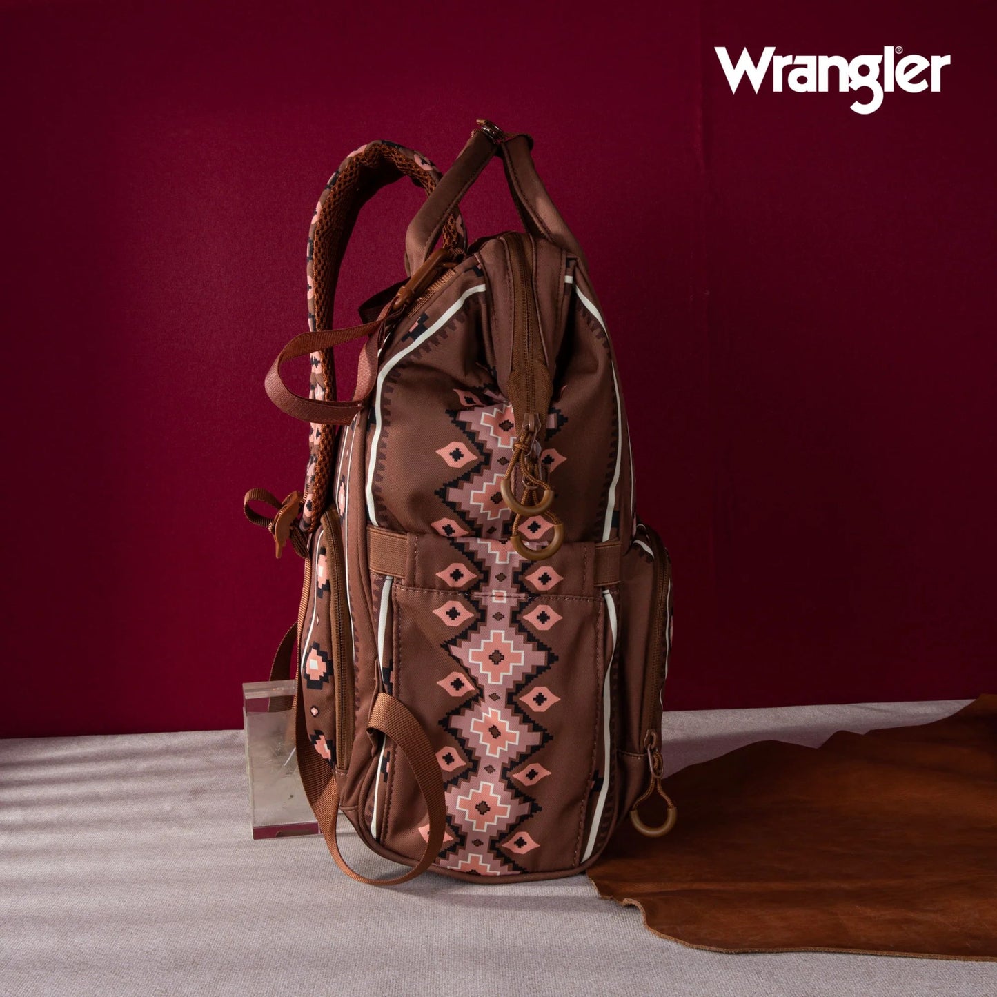 Wrangler Allover Aztec Dual Sided Backpack - Camel