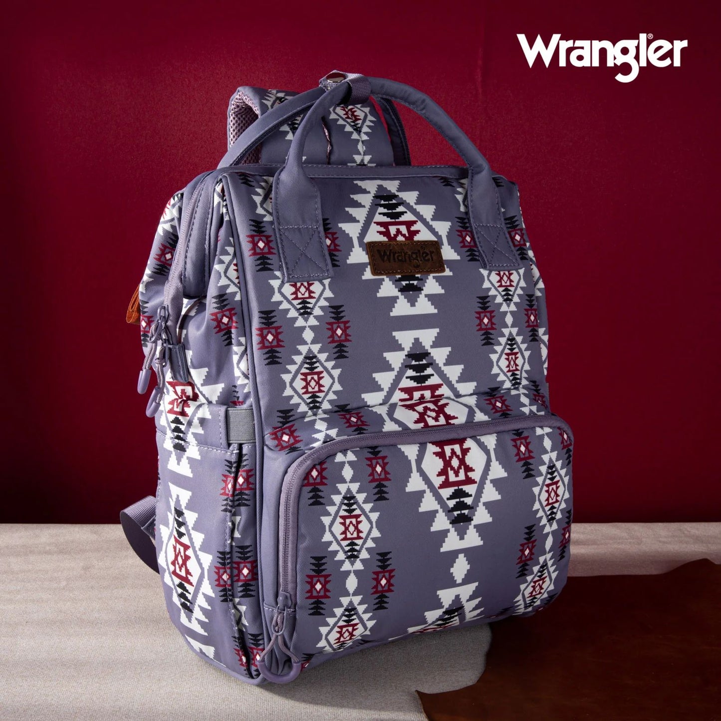 Wrangler Allover Aztec Dual Sided Backpack - Lavander