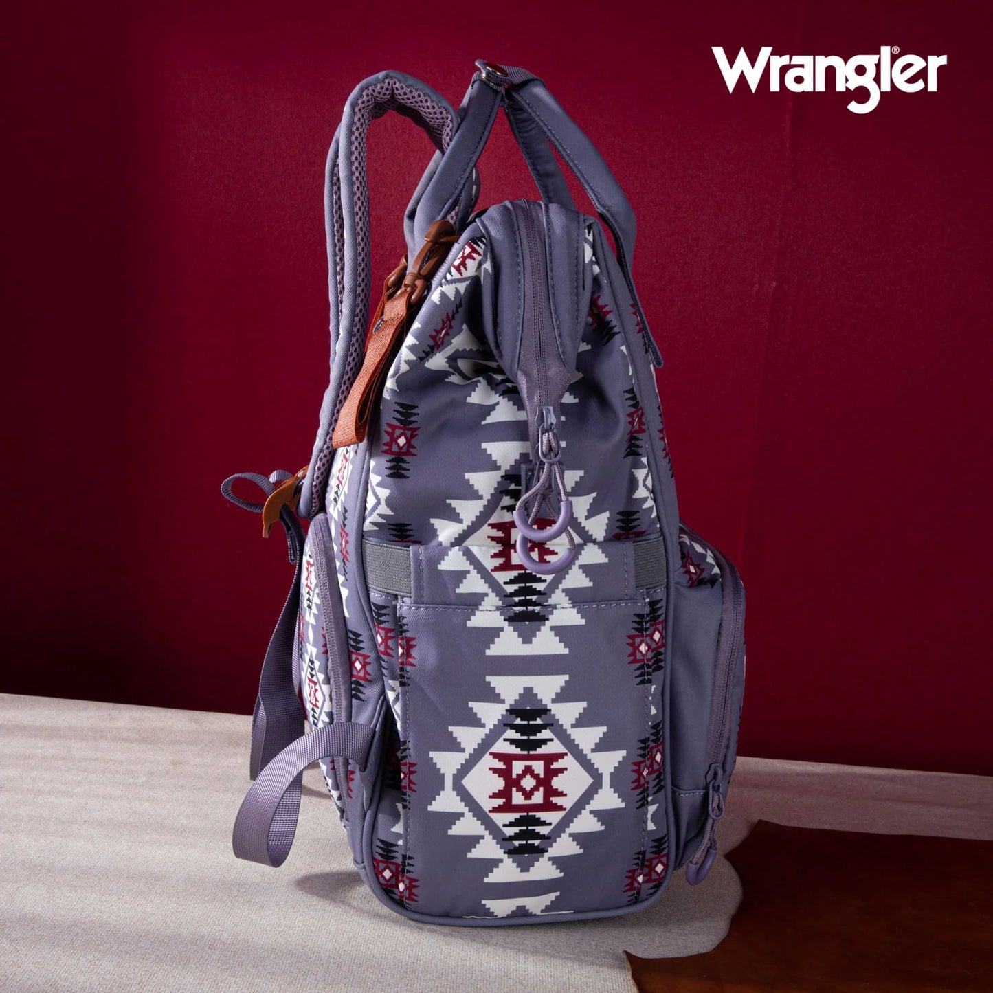 Wrangler Allover Aztec Dual Sided Backpack - Lavander