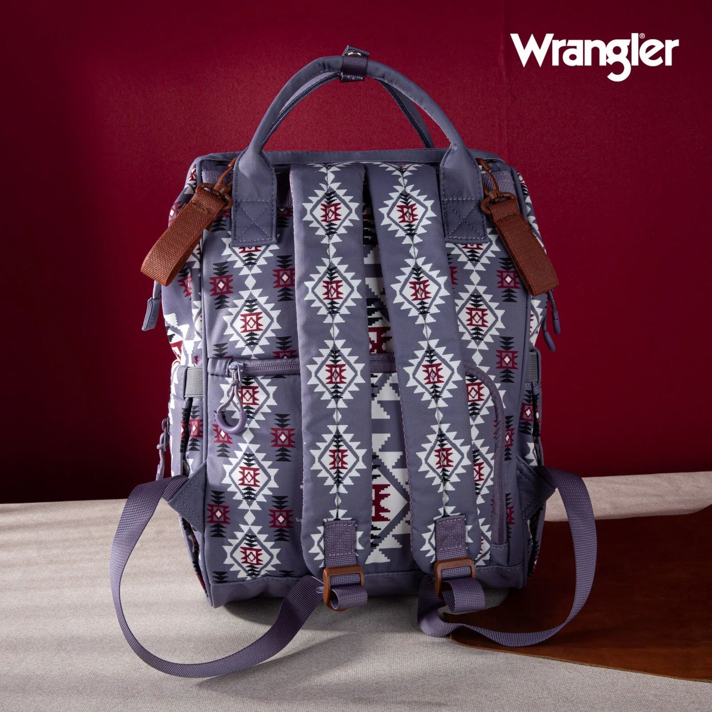 Wrangler Allover Aztec Dual Sided Backpack - Lavander