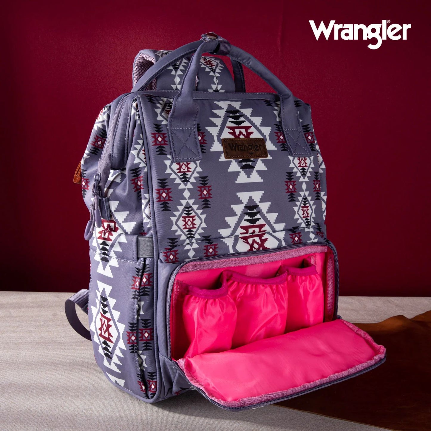 Wrangler Allover Aztec Dual Sided Backpack - Lavander