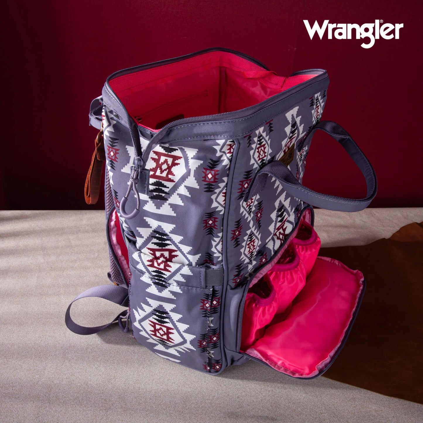 Wrangler Allover Aztec Dual Sided Backpack - Lavander