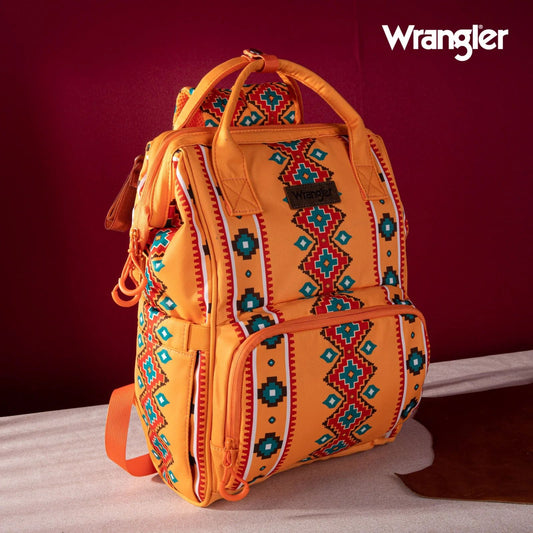 Wrangler Allover Aztec Dual Sided Backpack - Mustard