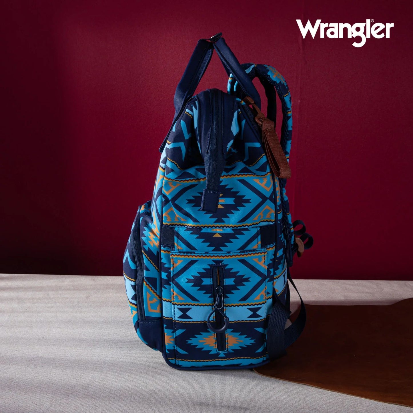 Wrangler Allover Aztec Dual Sided Backpack - Navy