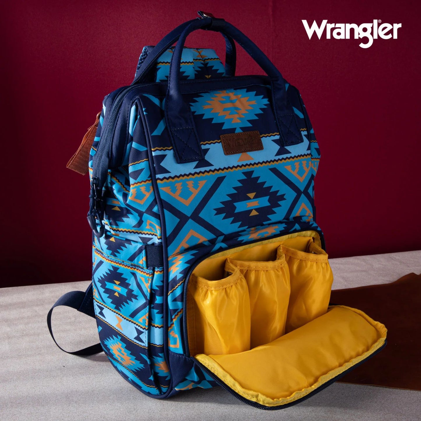 Wrangler Allover Aztec Dual Sided Backpack - Navy