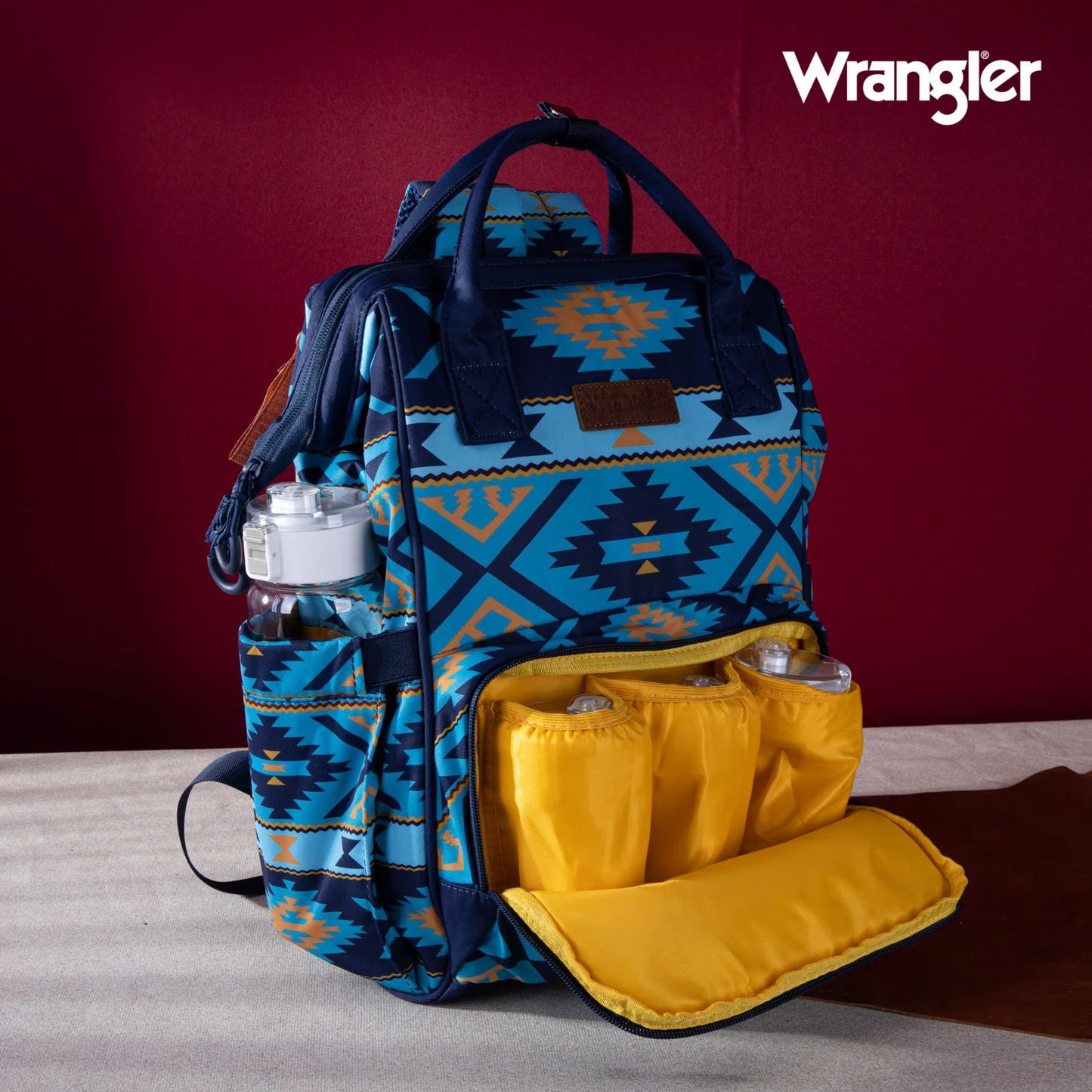 Wrangler Allover Aztec Dual Sided Backpack - Navy