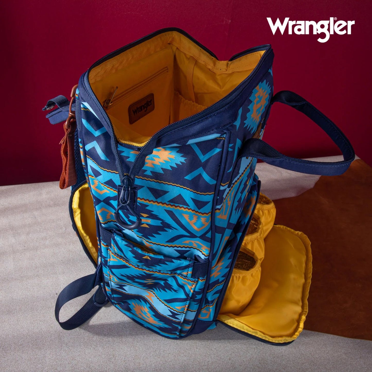 Wrangler Allover Aztec Dual Sided Backpack - Navy