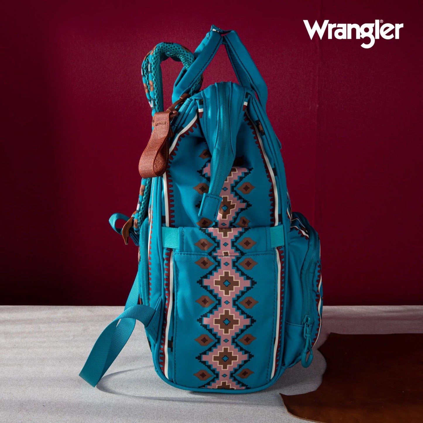 Wrangler Allover Aztec Dual Sided Backpack - Turquoise