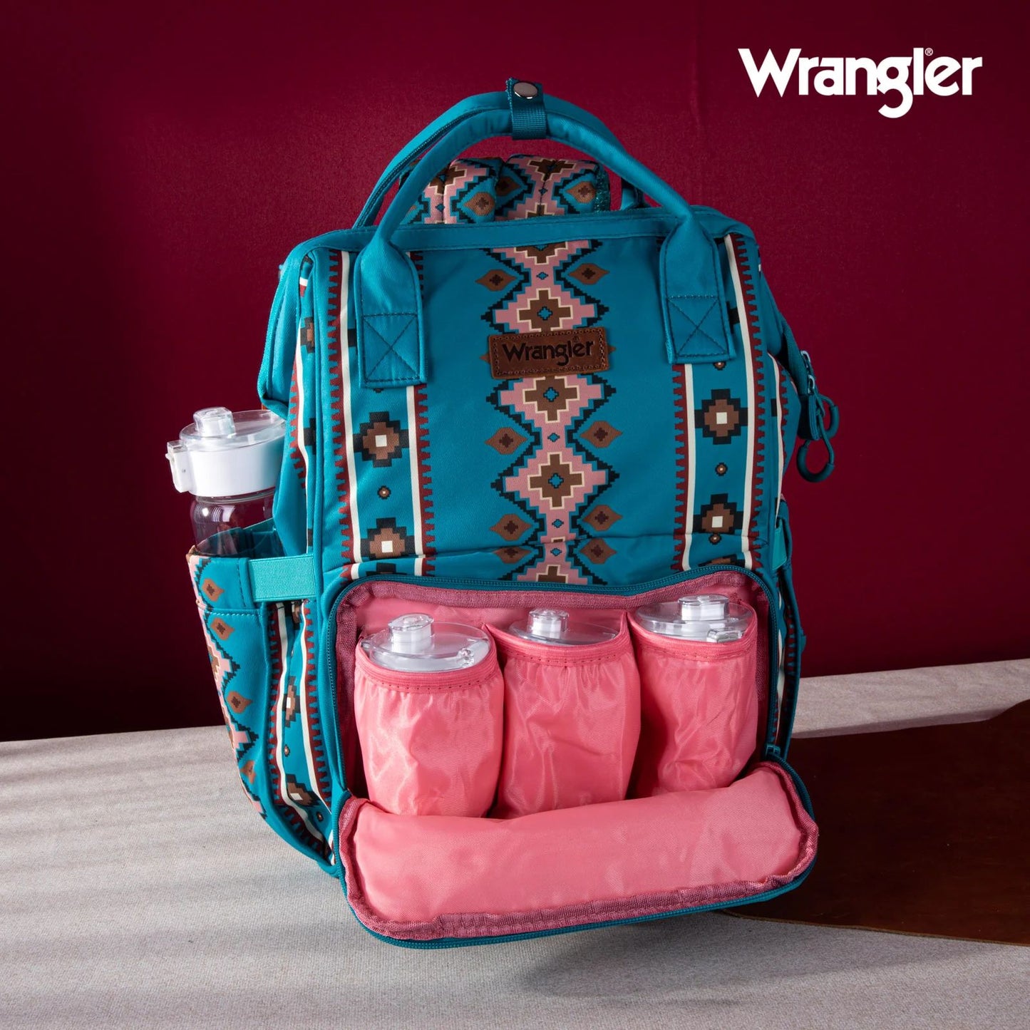 Wrangler Allover Aztec Dual Sided Backpack - Turquoise