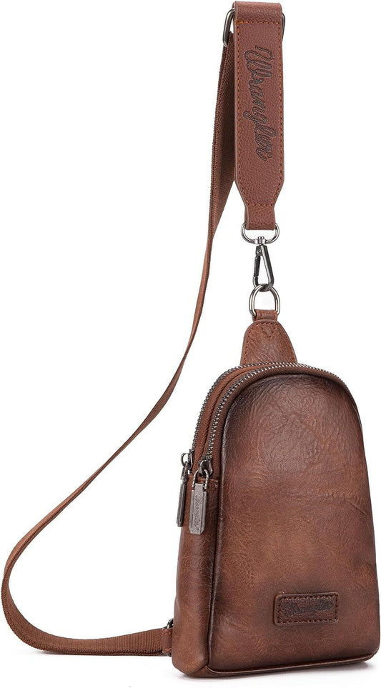 Wrangler Sling Bag - Brown (Distressed)