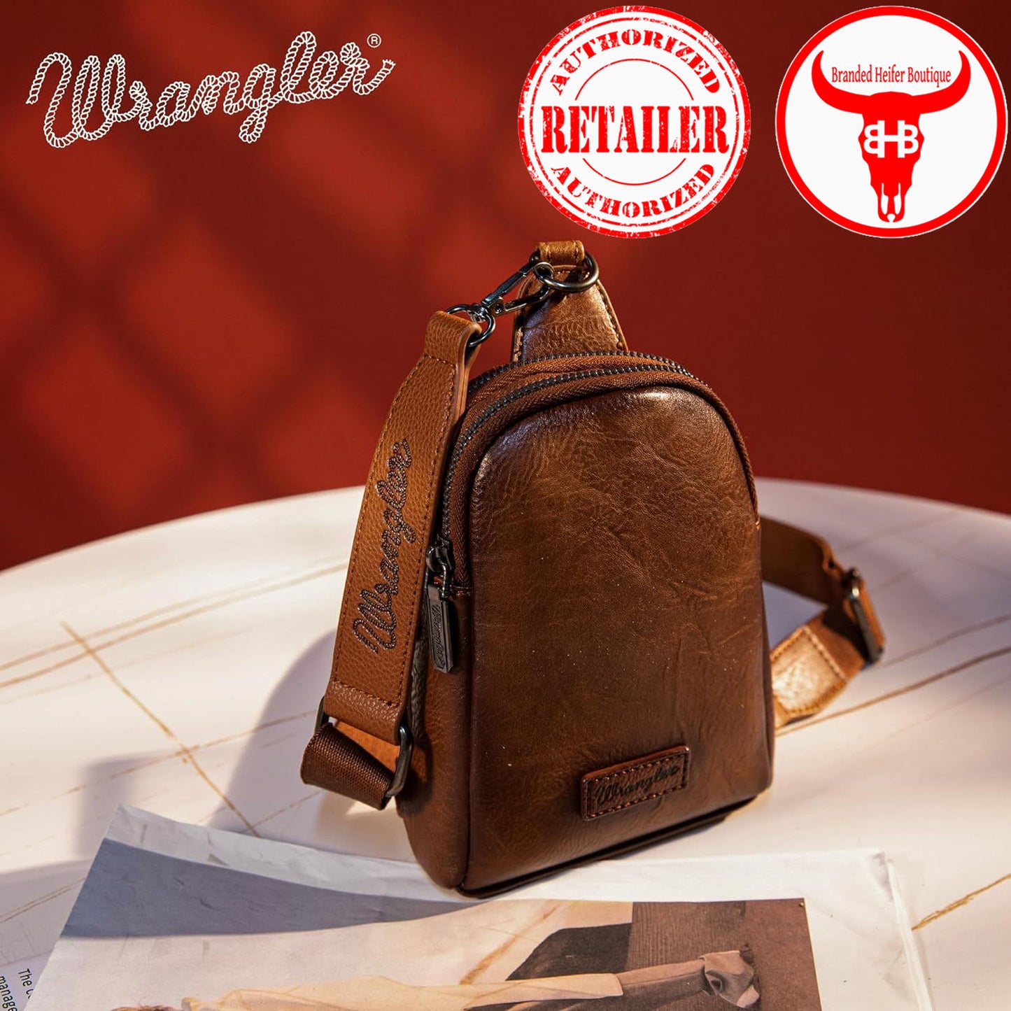 Wrangler Sling Bag - Brown (Distressed)