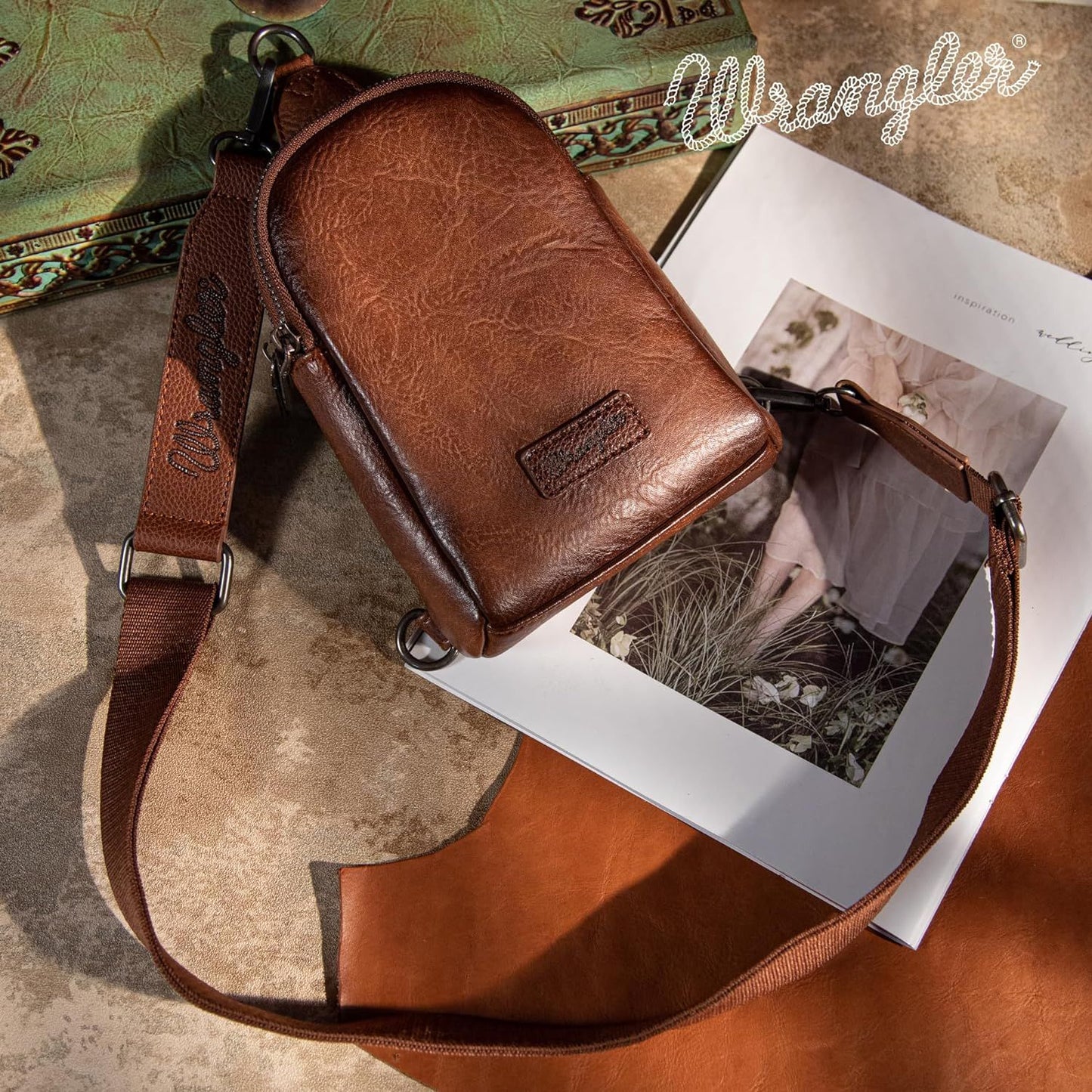 Wrangler Sling Bag - Brown (Distressed)