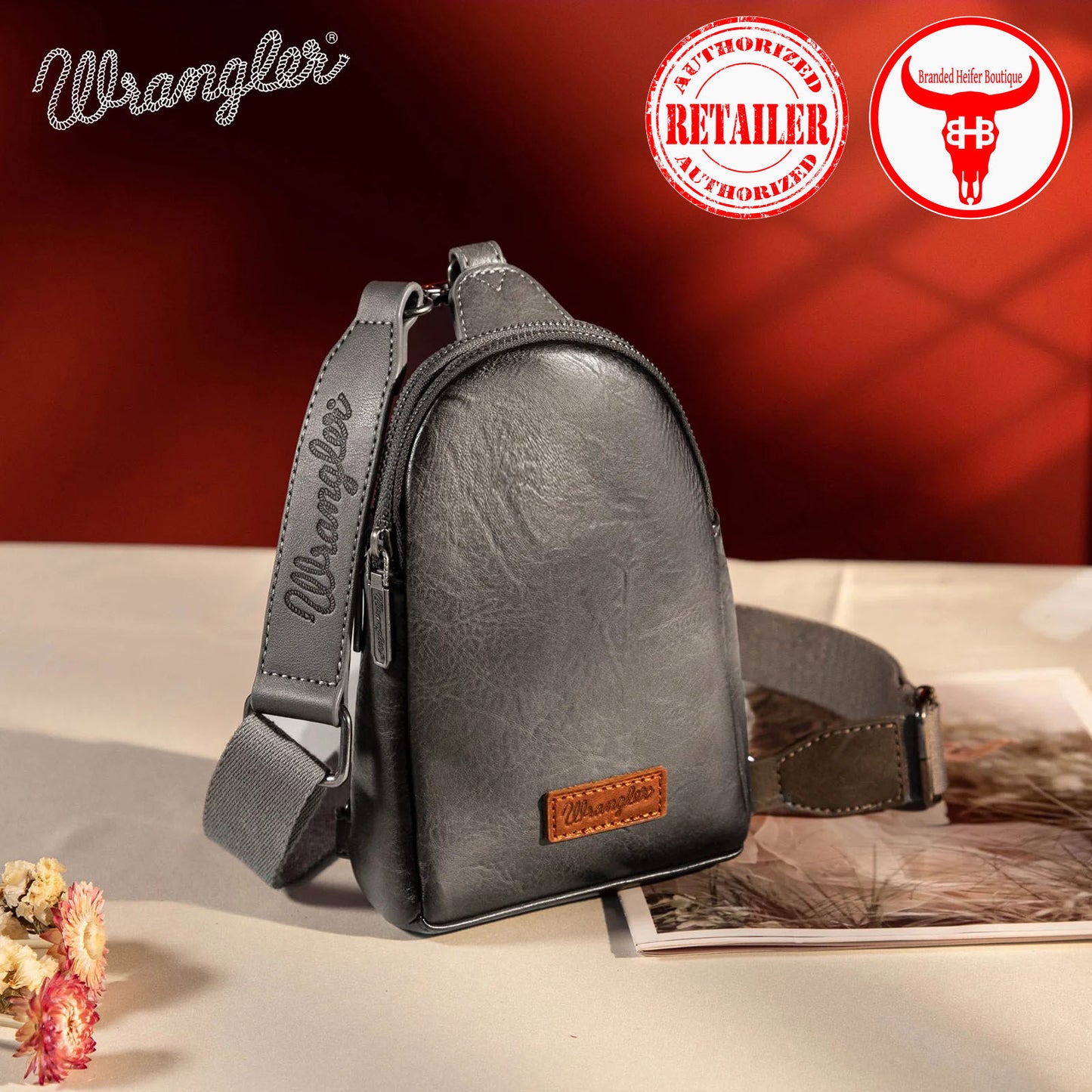 Wrangler Sling Bag - Grey (Distressed)