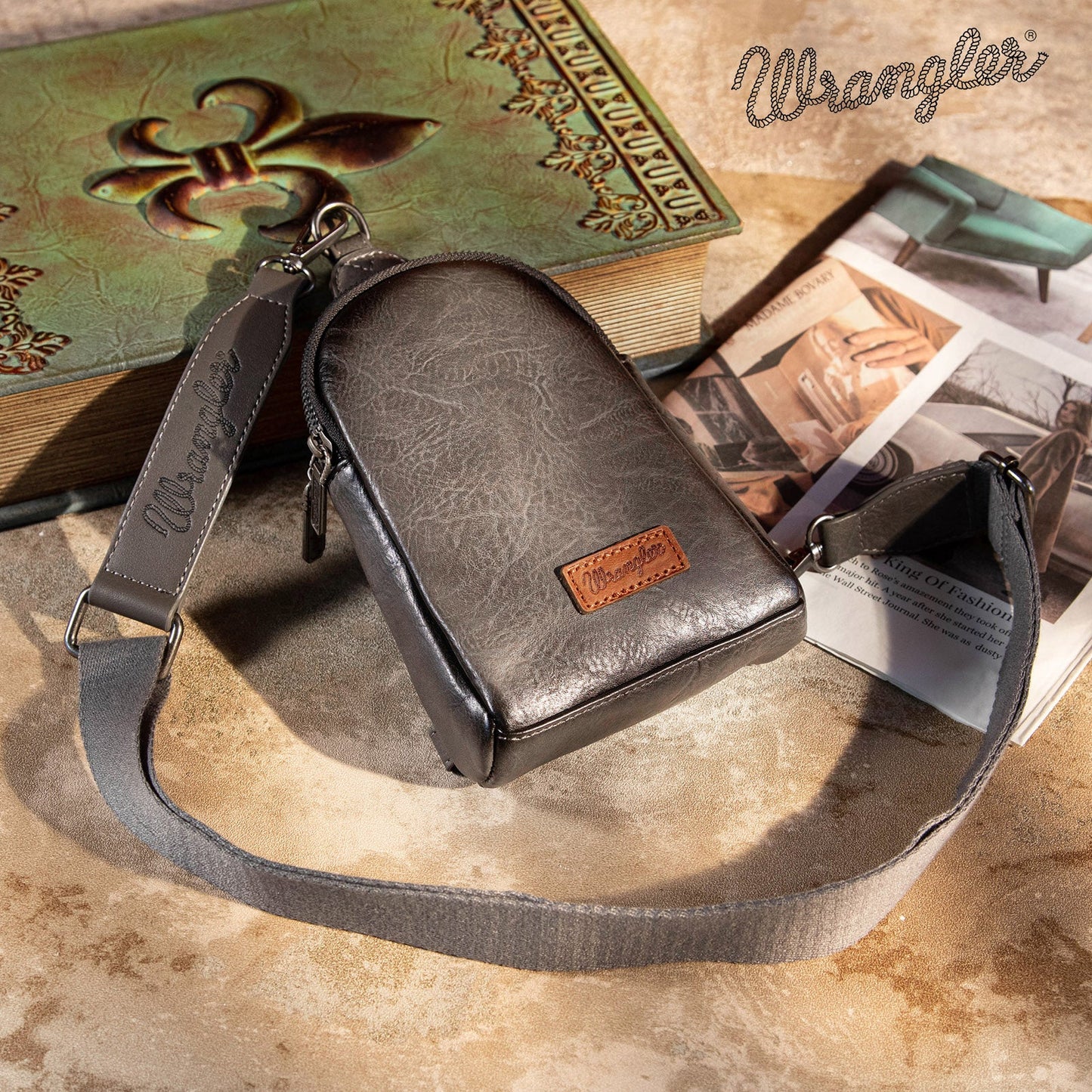 Wrangler Sling Bag - Grey (Distressed)