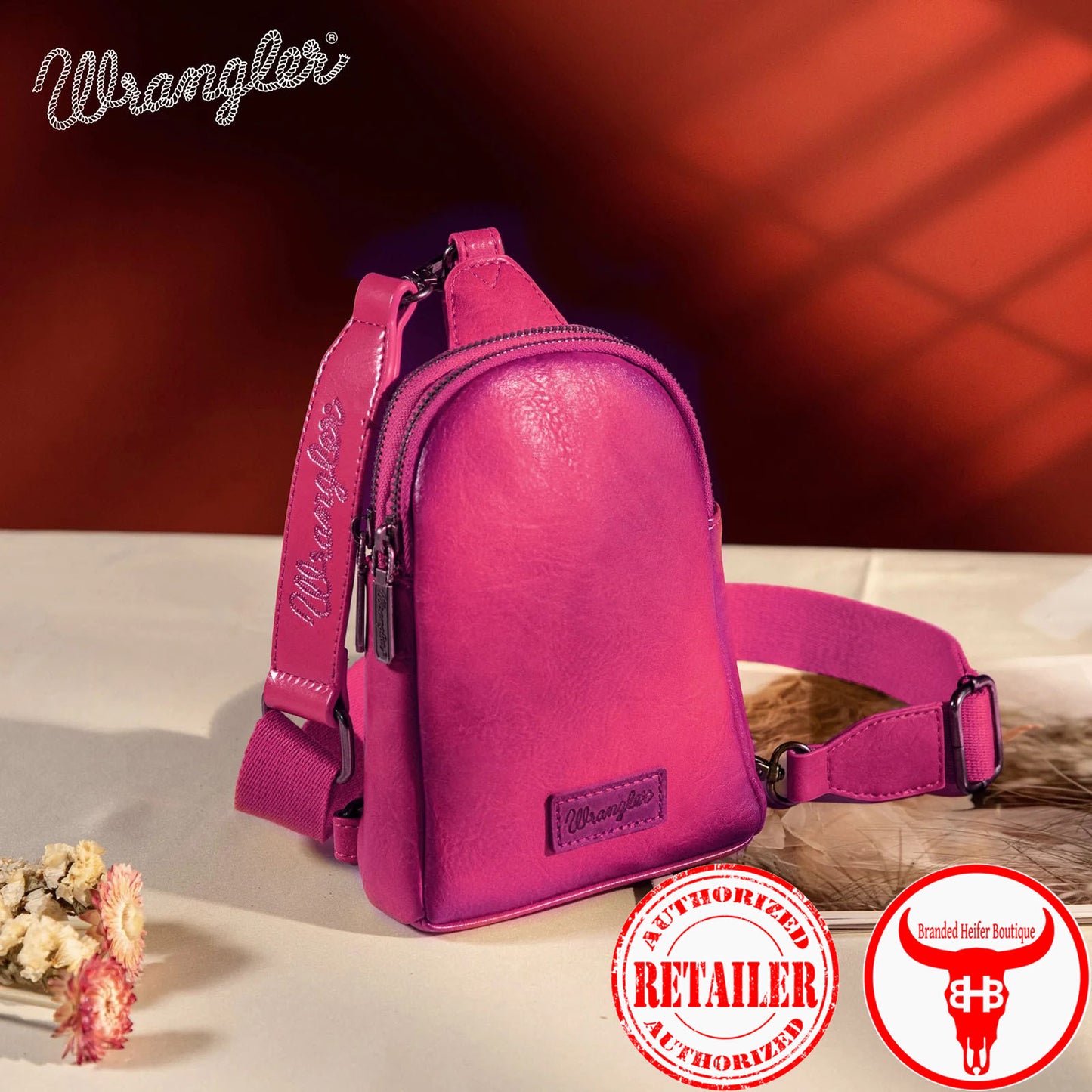 Wrangler Sling Bag - Hot Pink (Distressed)