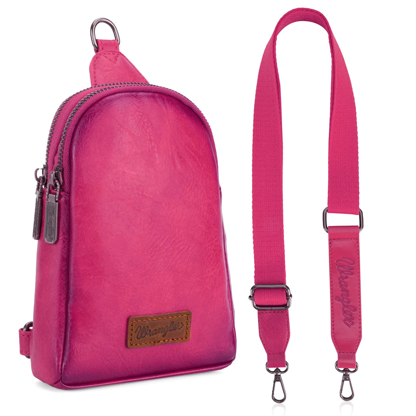 Wrangler Sling Bag - Hot Pink (Distressed)