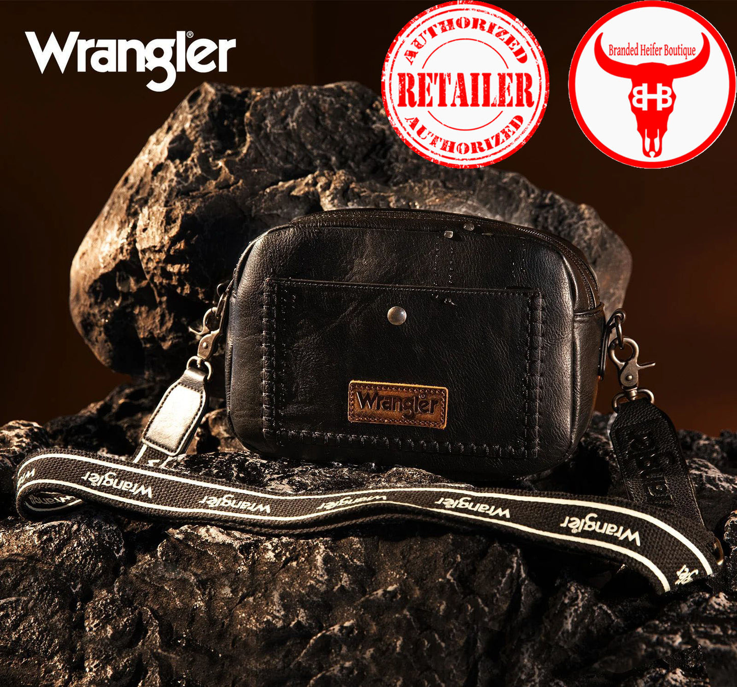 Wrangler Camera Crossbody Bag - Black