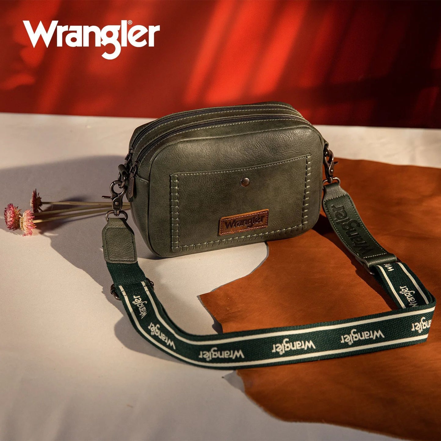 Wrangler Camera Crossbody Bag - Dark Green