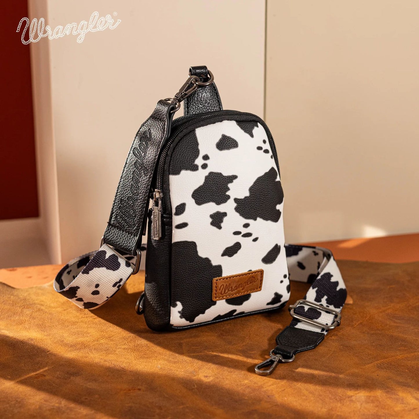 Wrangler Cow Print Crossbody Sling Chest Bag